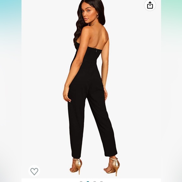Black sweetheart elegant womens jumpsuit size large - Picture 2 of 4